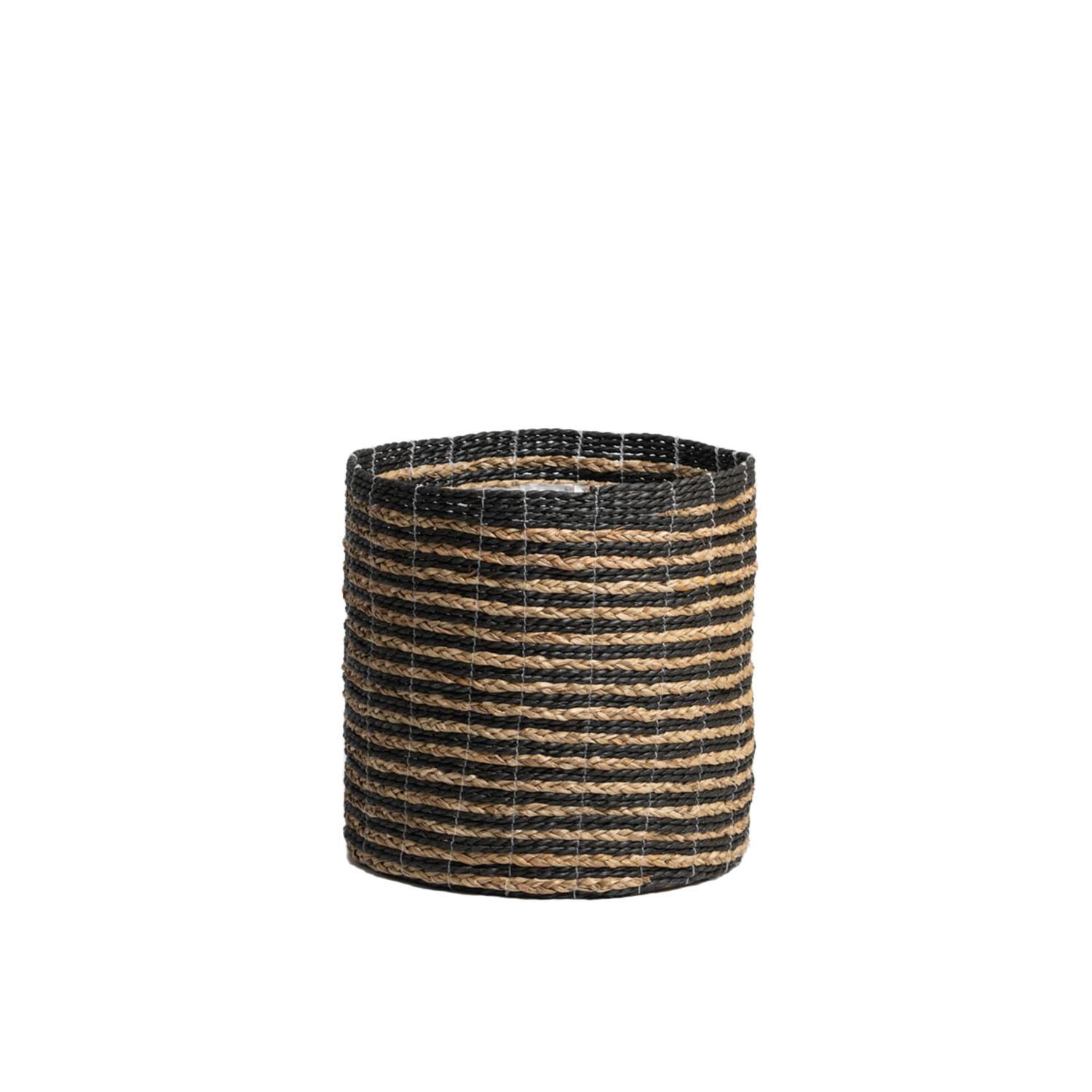 Indoor Seagrass Planter Pot Black