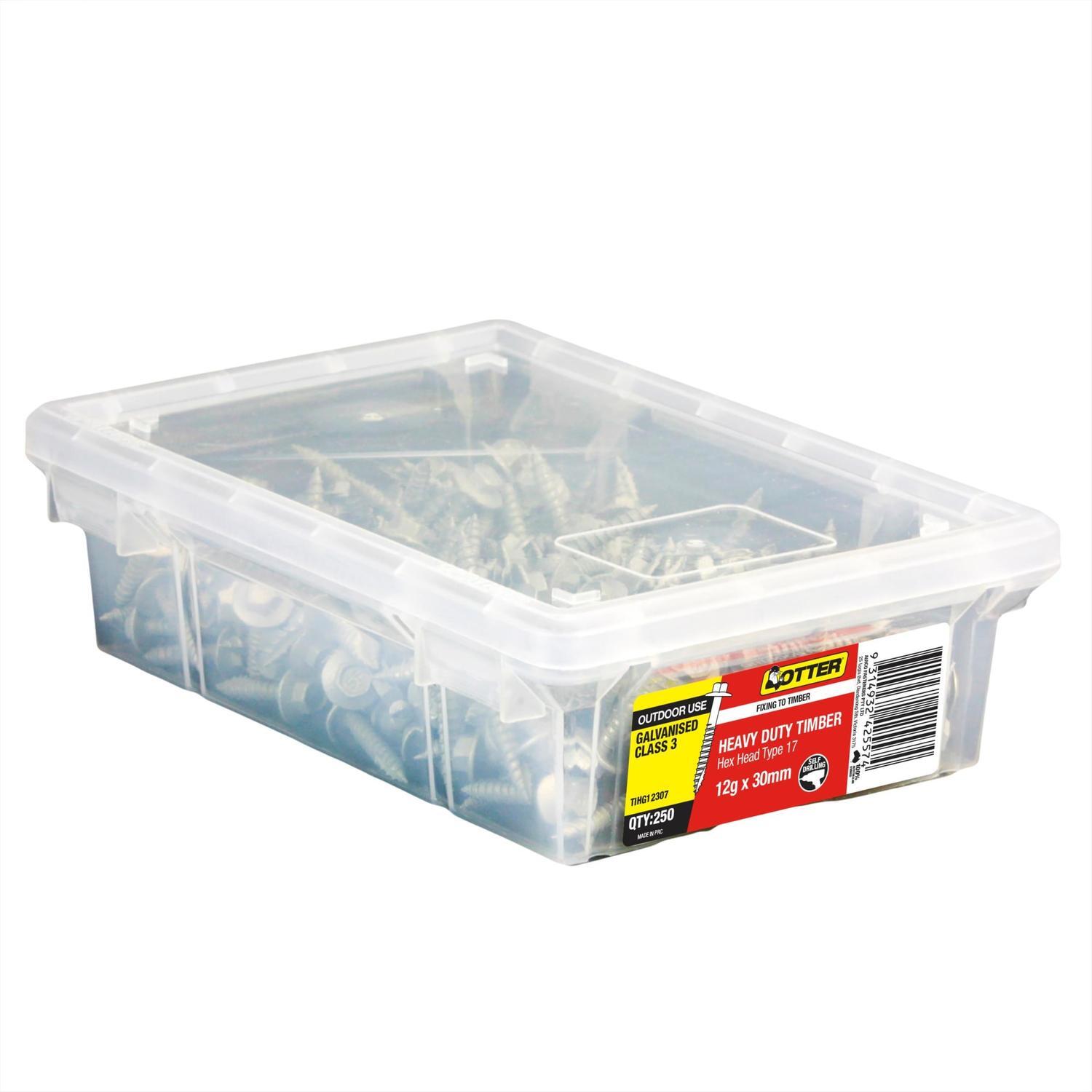 Heavy Duty Timber Screws 12g x 30mm Pack of 250 Galvanised