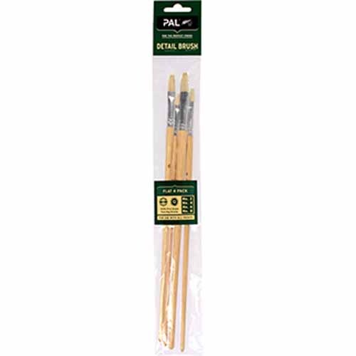 Flat Detail Paint Brush Set 4 Pack.