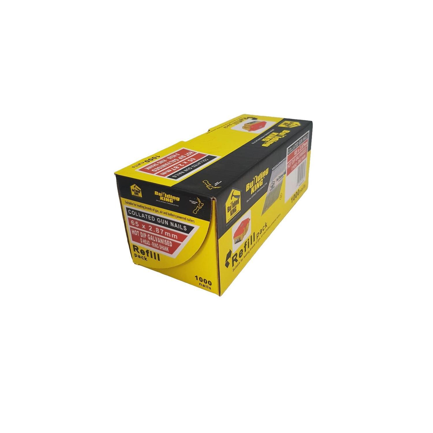 Collated Gun Nail 65G x 2mm, Pack 1000 Galvanised
