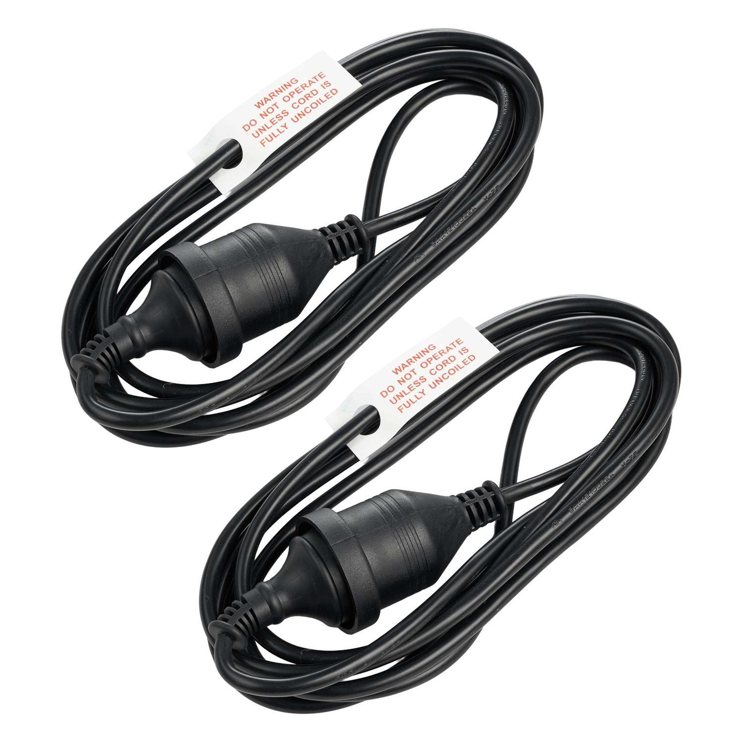 Extension Cord 3M Black 2 Pack