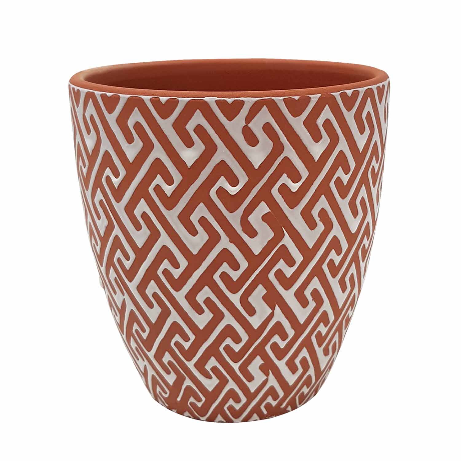 Motif Indoor Ceramic Pot Terracotta
