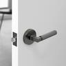 SCARLETT KNURLED PASSAGE SET SATIN GRAPHITE FINISH