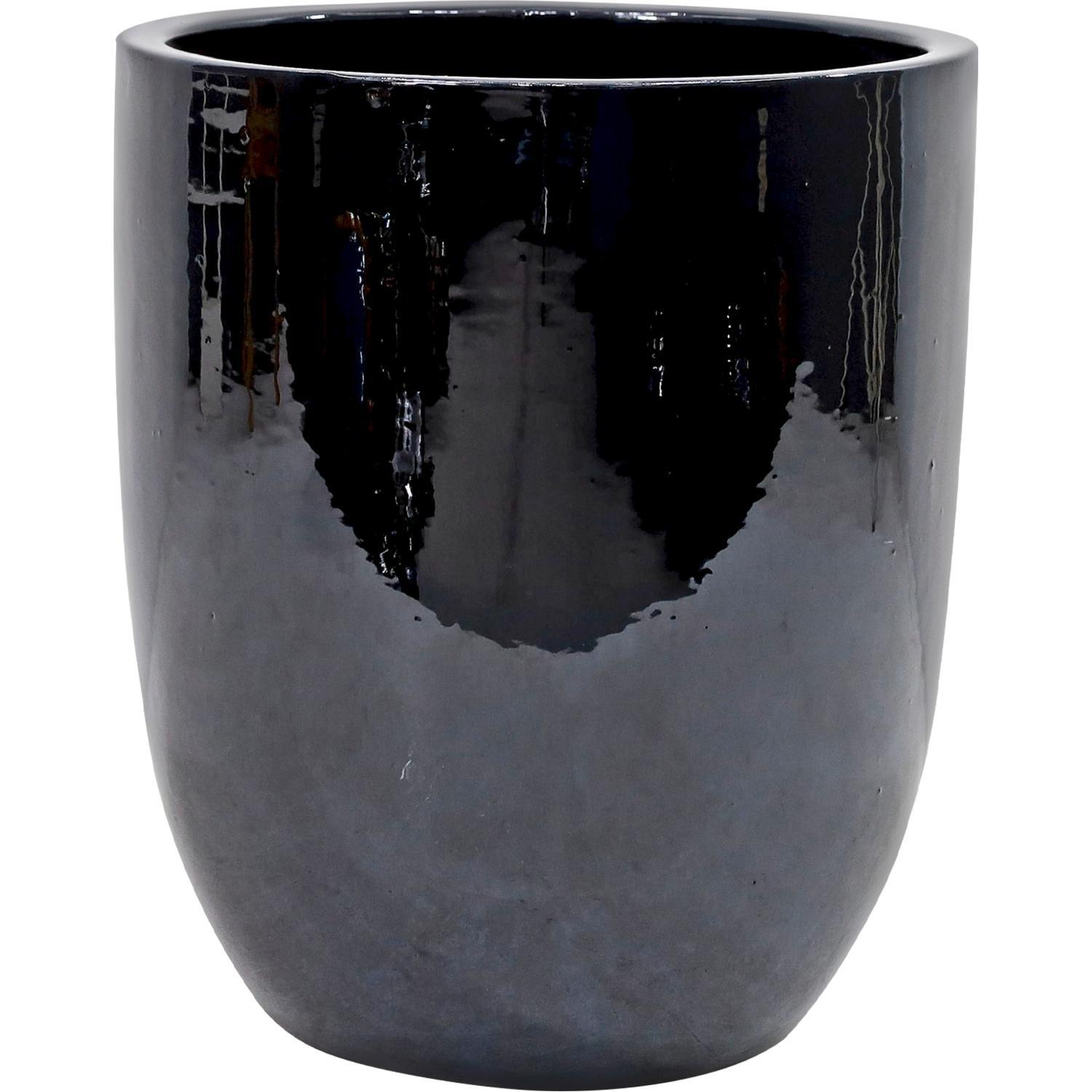 Glazed Corsica Ceramic Pot Medium Black