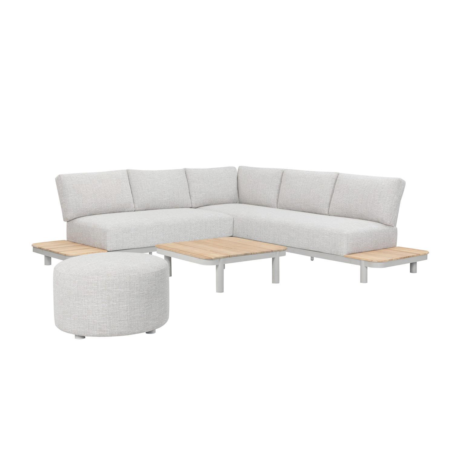 Outdoor Corner Lounge Setting with Ottoman 3 Piece