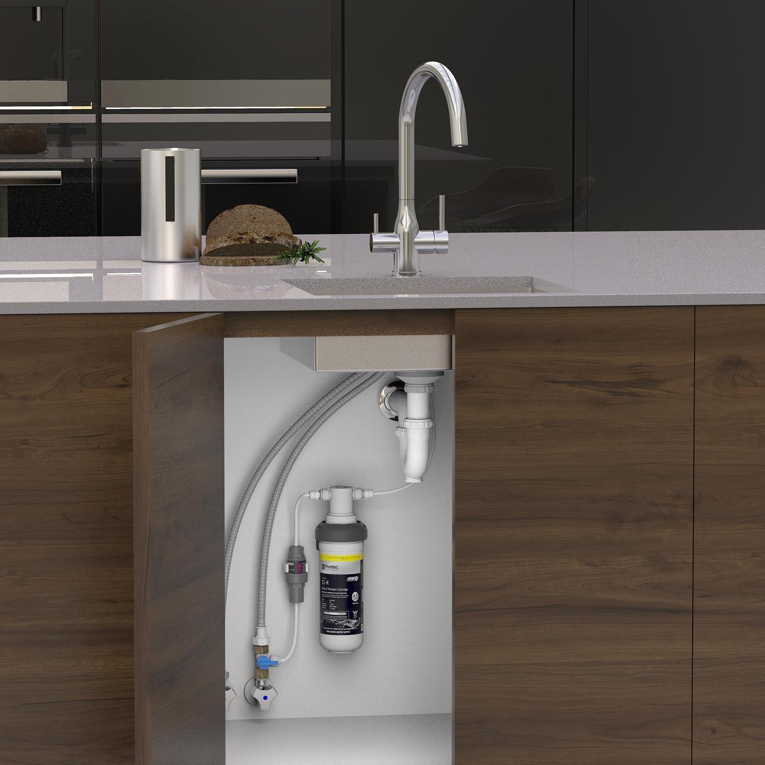 Elite E10 Gooseneck Water Filter Kit  Chrome