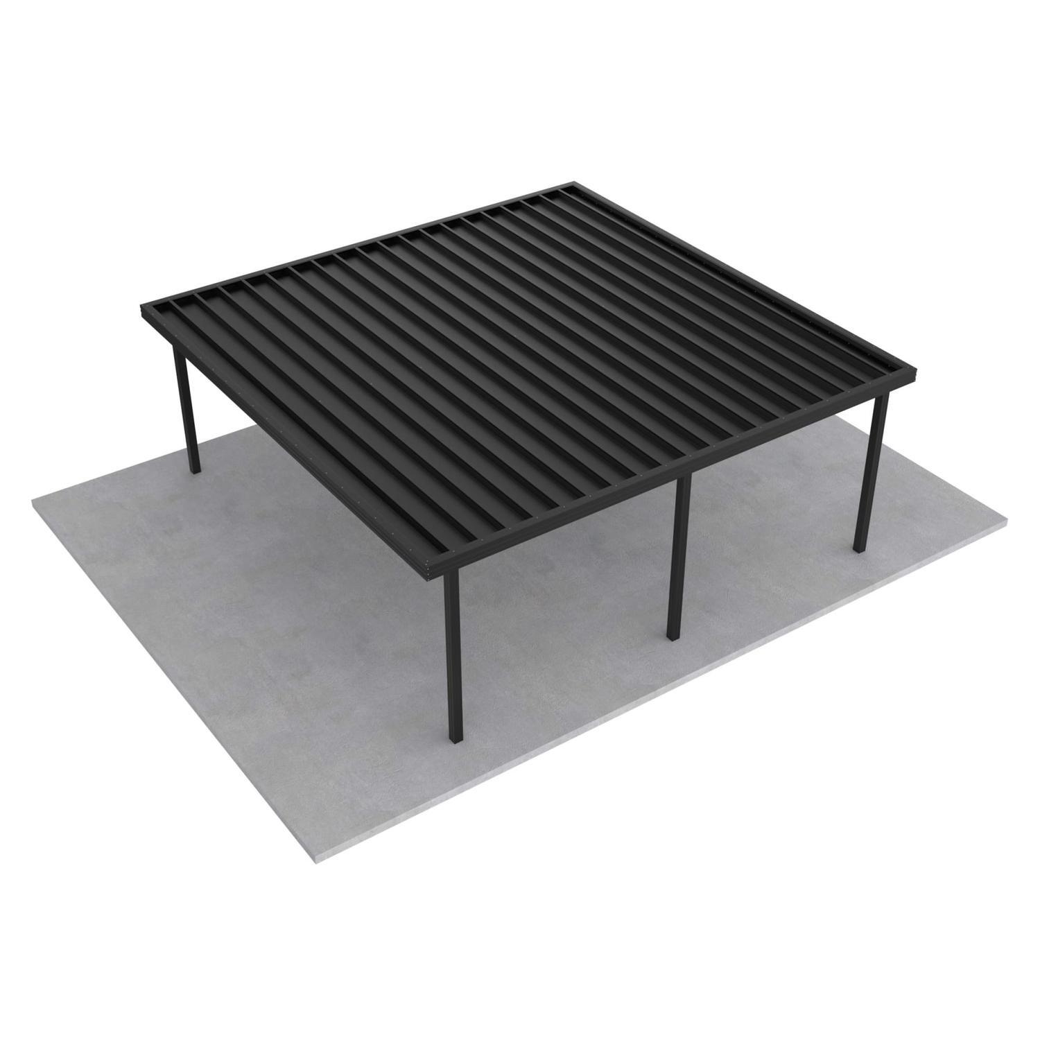 Double Carport L: 6050mm, W:6000mm, H:2100mm Black