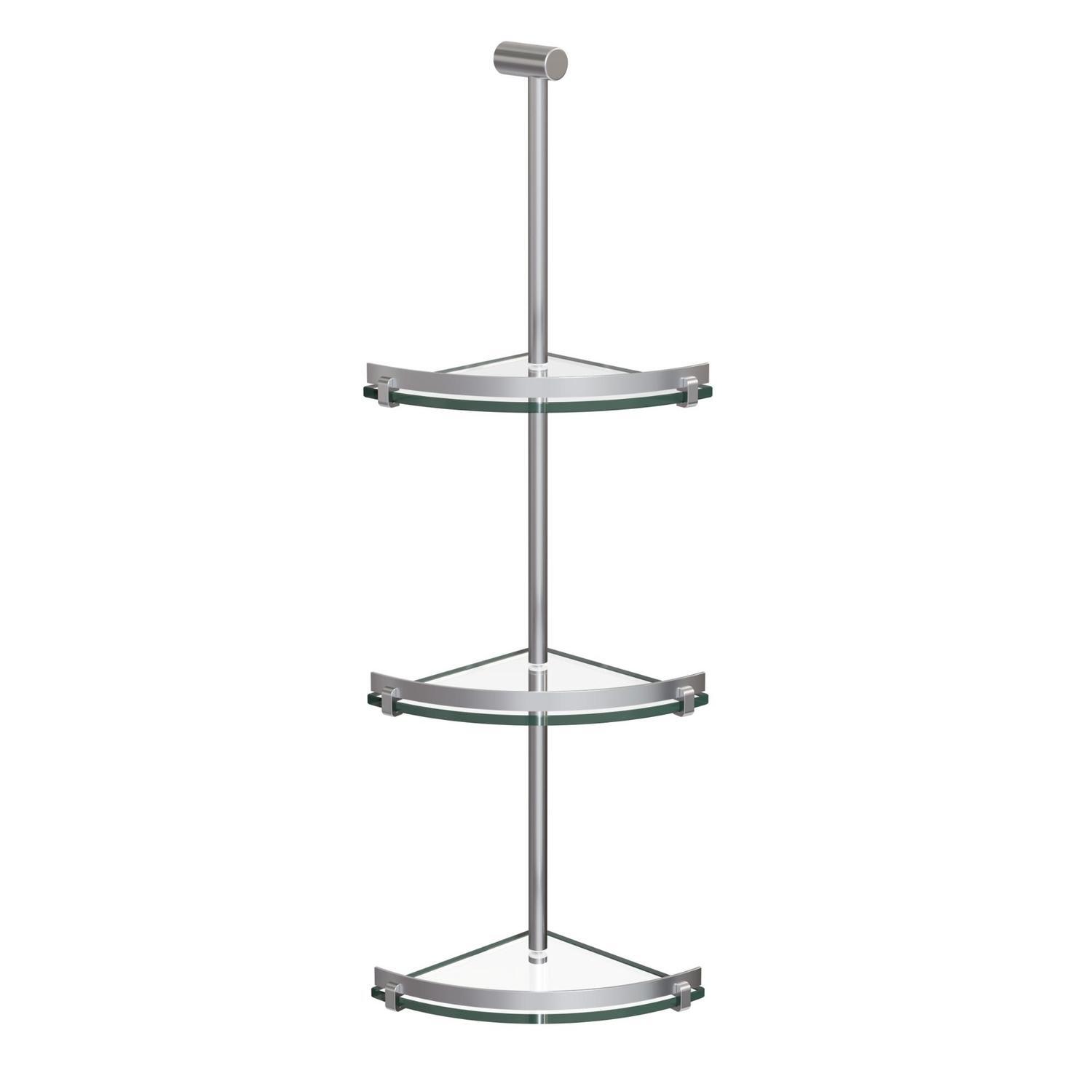 Glass Shelf Caddy Three-Tier Chrome