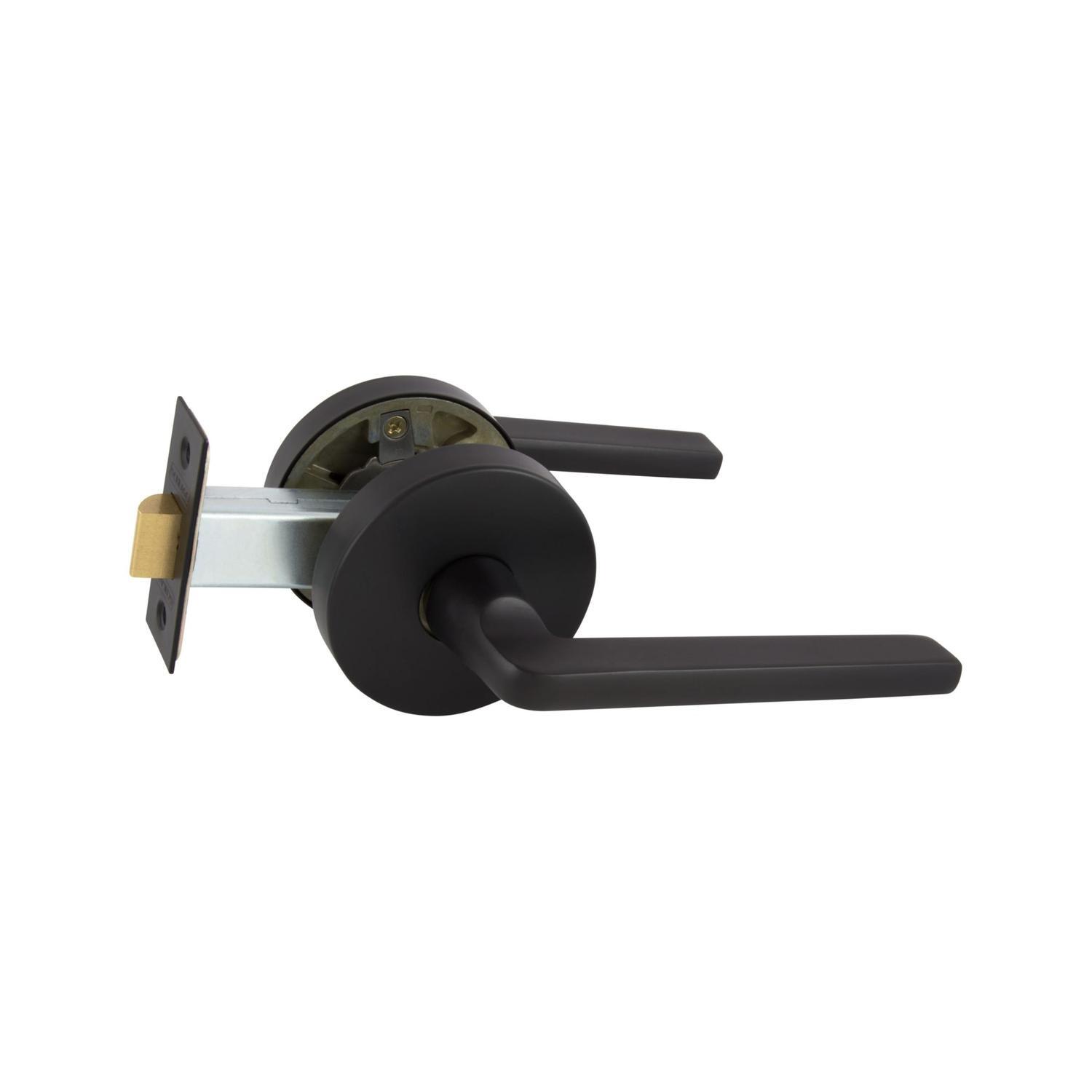 Medio Plus Series Alba Passage Lever Set with QuickFix Matte Black