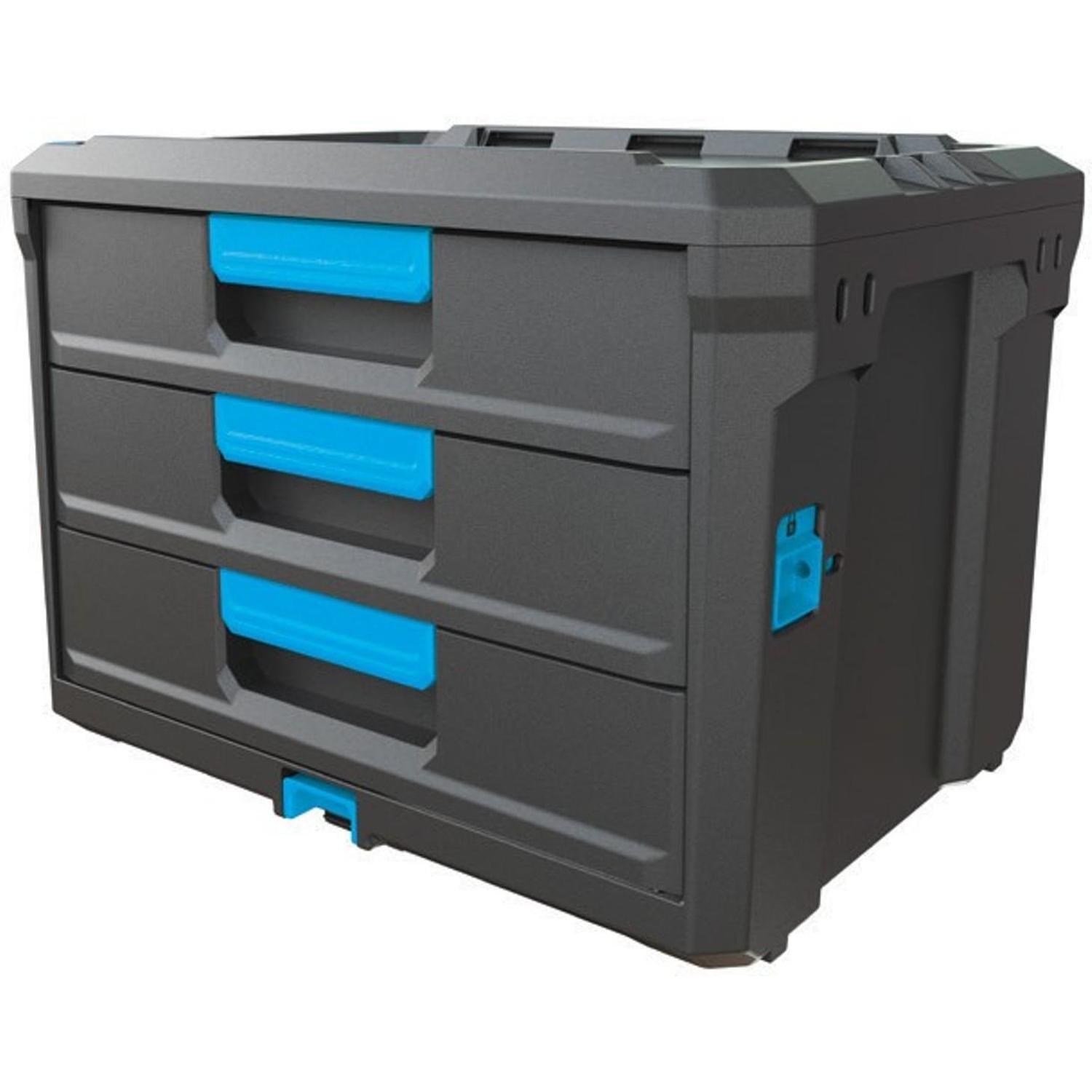 Tooltrek 3 drawer Modular Unit  Black and OX Process CYAN