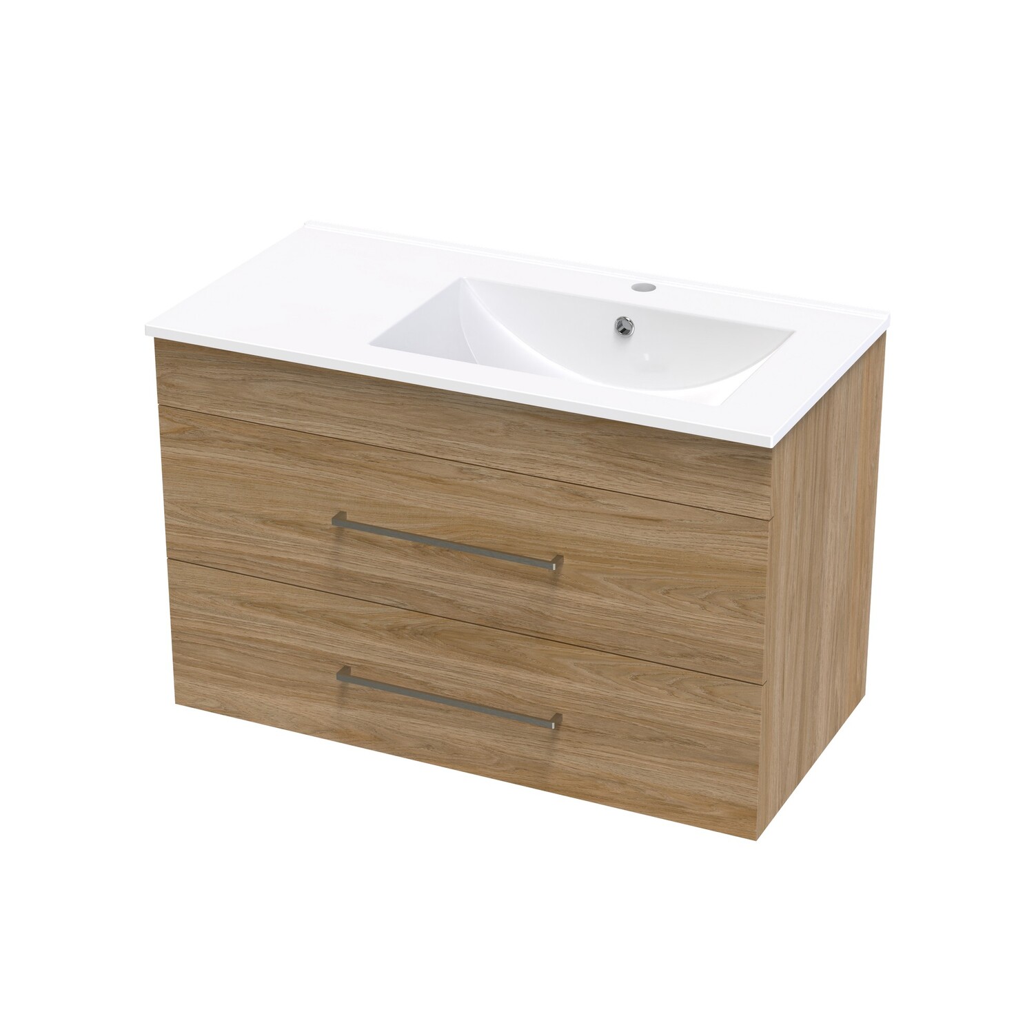 Cashmere Valley 900 Right Hand Bowl Double Drawer Wall Colour