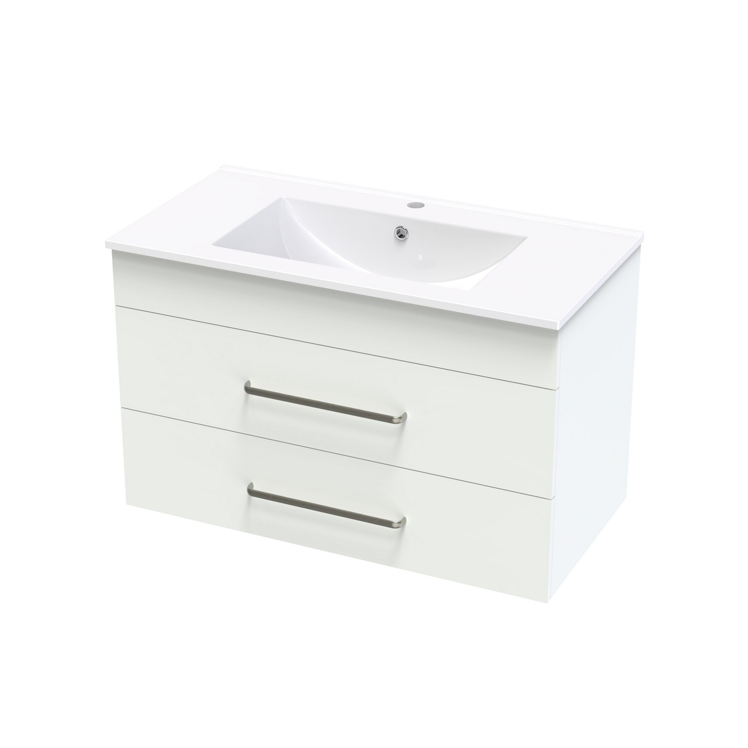 Pacific 900 Double Drawer Wall White Melamine