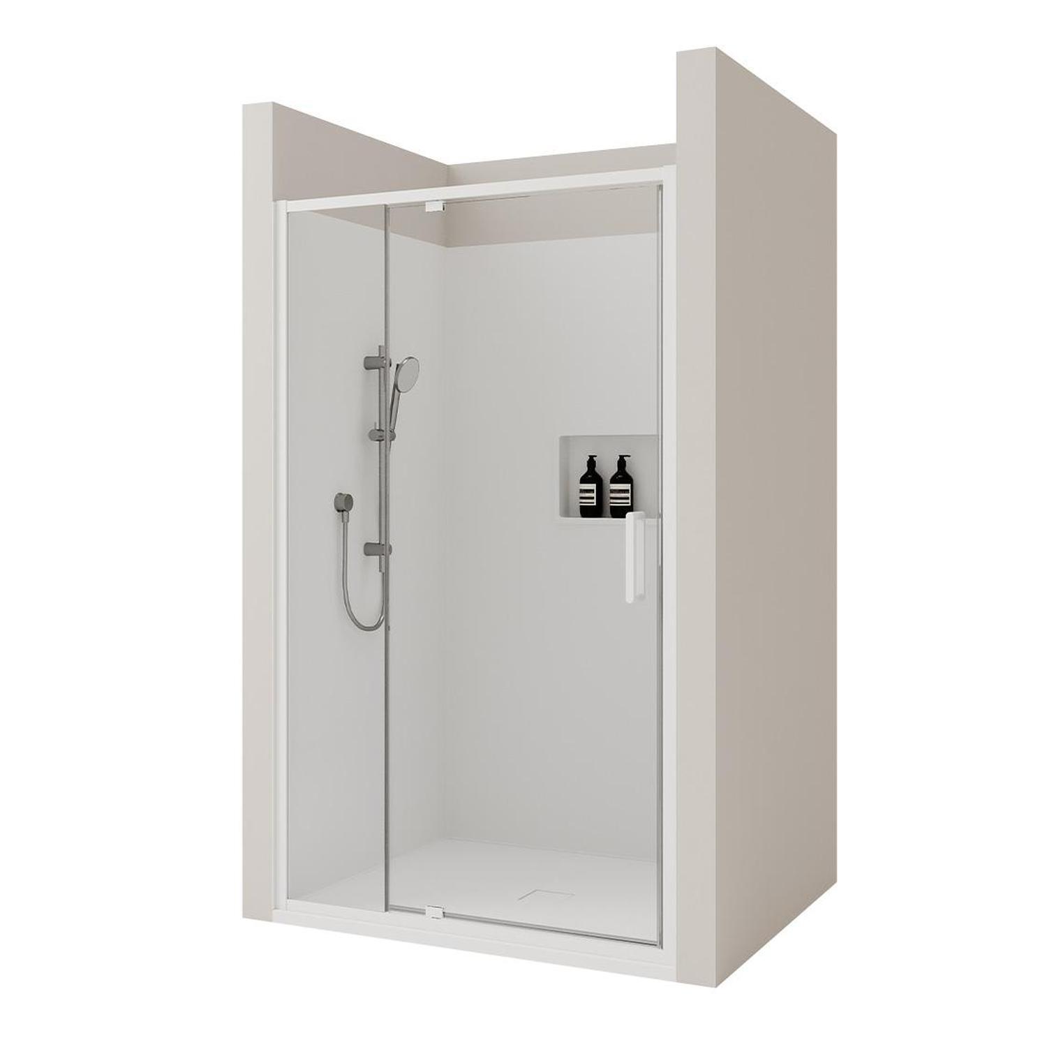 Shower Package With Hinged Screens & White Base