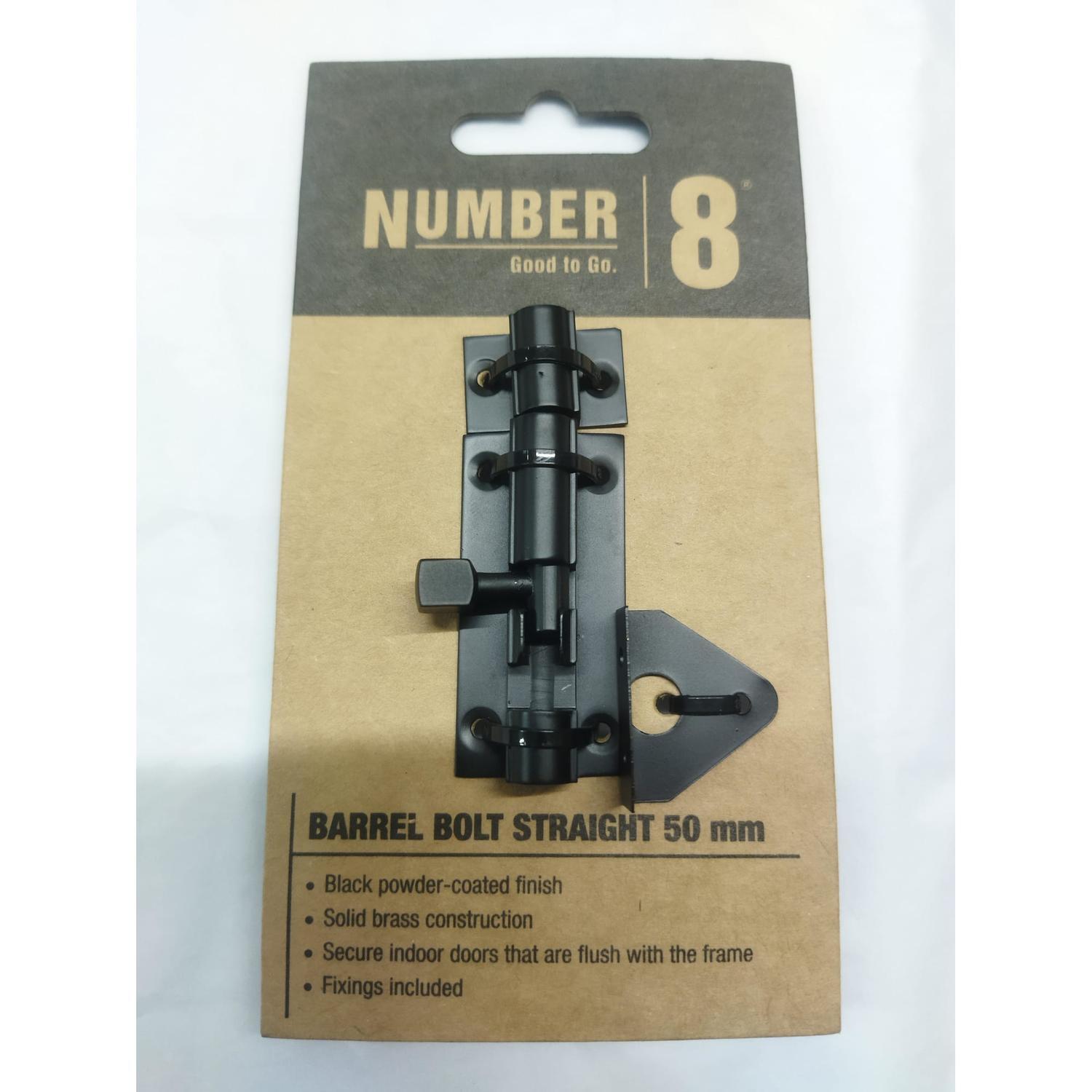 Barrel Bolt 50mm Solid Brass with Black Finish