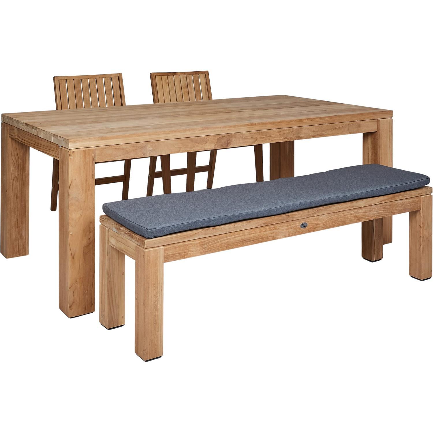 Outdoor Dining Setting With Bench Seat and Milano Arm Chairs 4 Piece