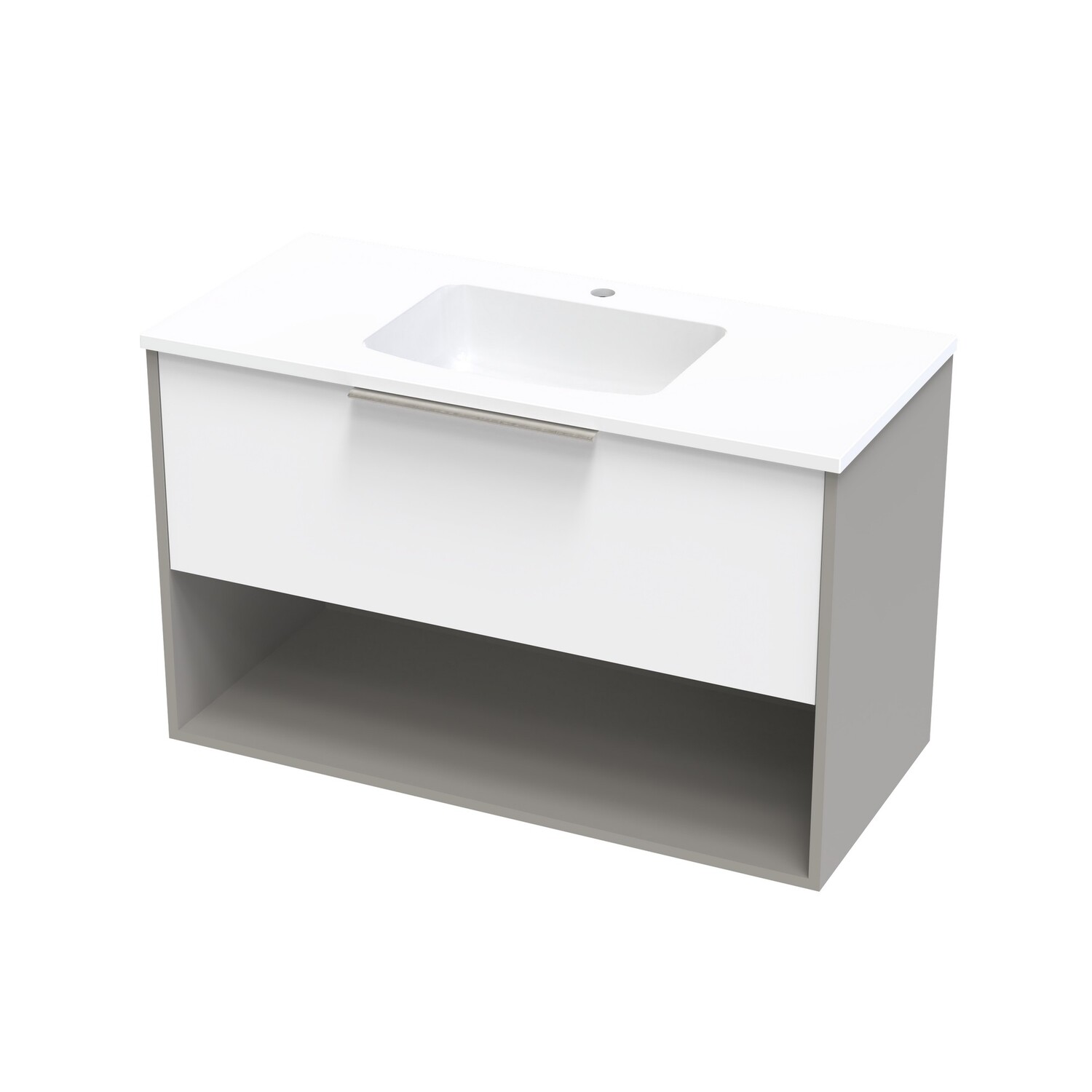 Nikau Grove 1000 Centre Bowl Drawer Open Ultra Gloss White/Colour