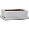Glazed Bonsai Rectangle Pot Small White