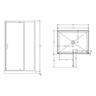 Alcove Flat Wall Acrylic Shower 1200 x 900 x 2015mm Chrome