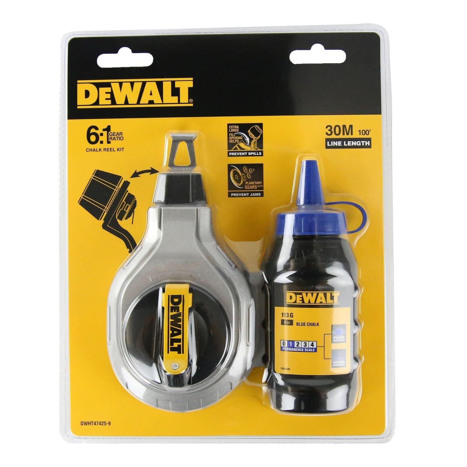 DeWALT | Cast Aluminum Chalk Reel with Blue Chalk 30m | Mitre10