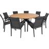 Montego Large Round Outdoor Dining Setting With Morocco Sling Chairs 9 Piece