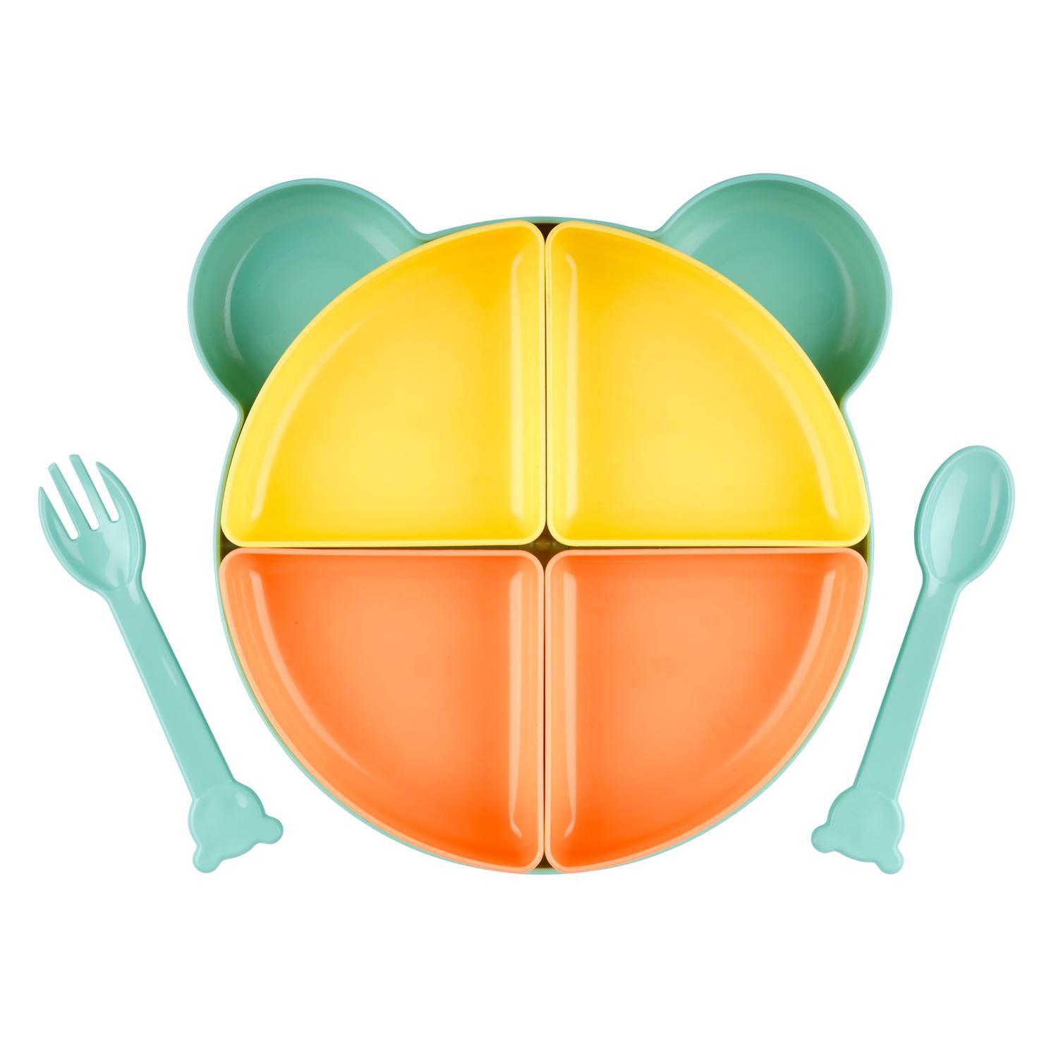Kids Teddy Shaped Dinner Set 7 piece