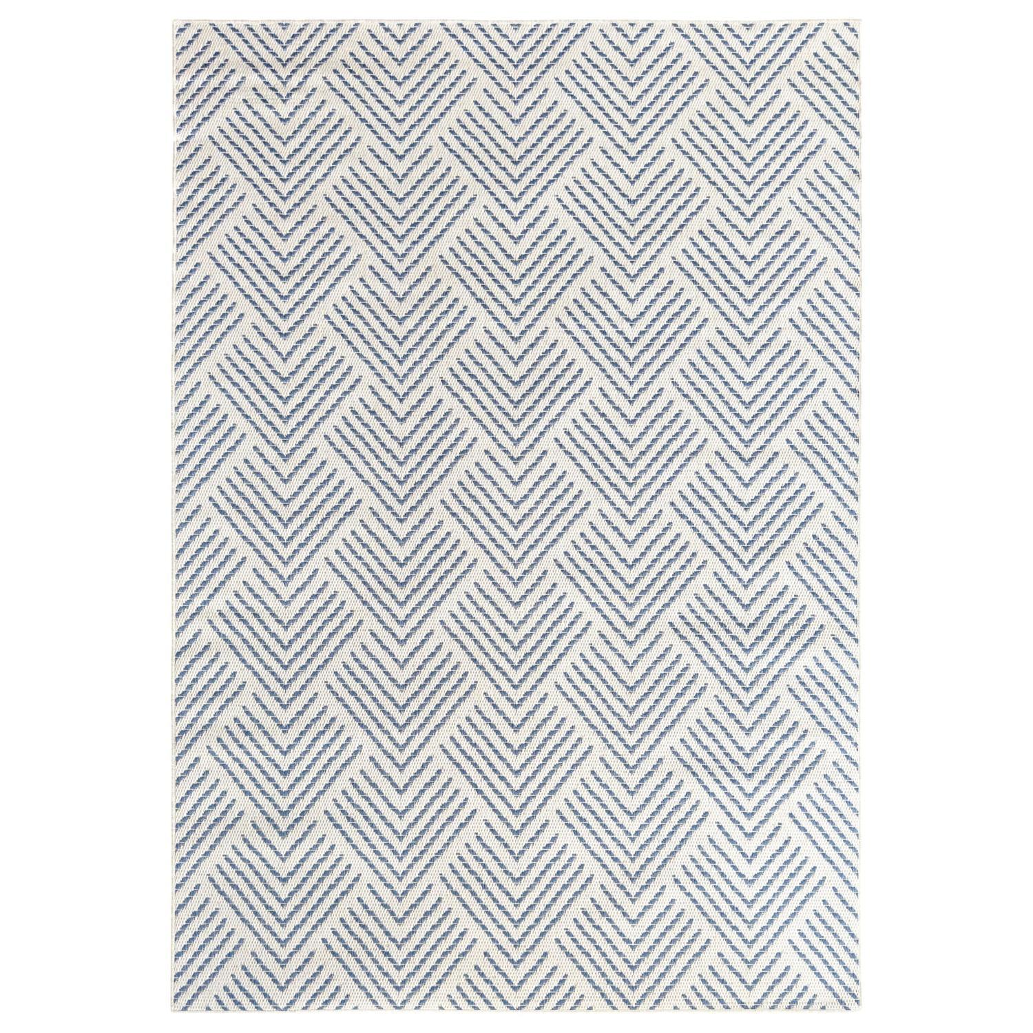 Matakana 120x170 Geometric Blue Outdoor Rug