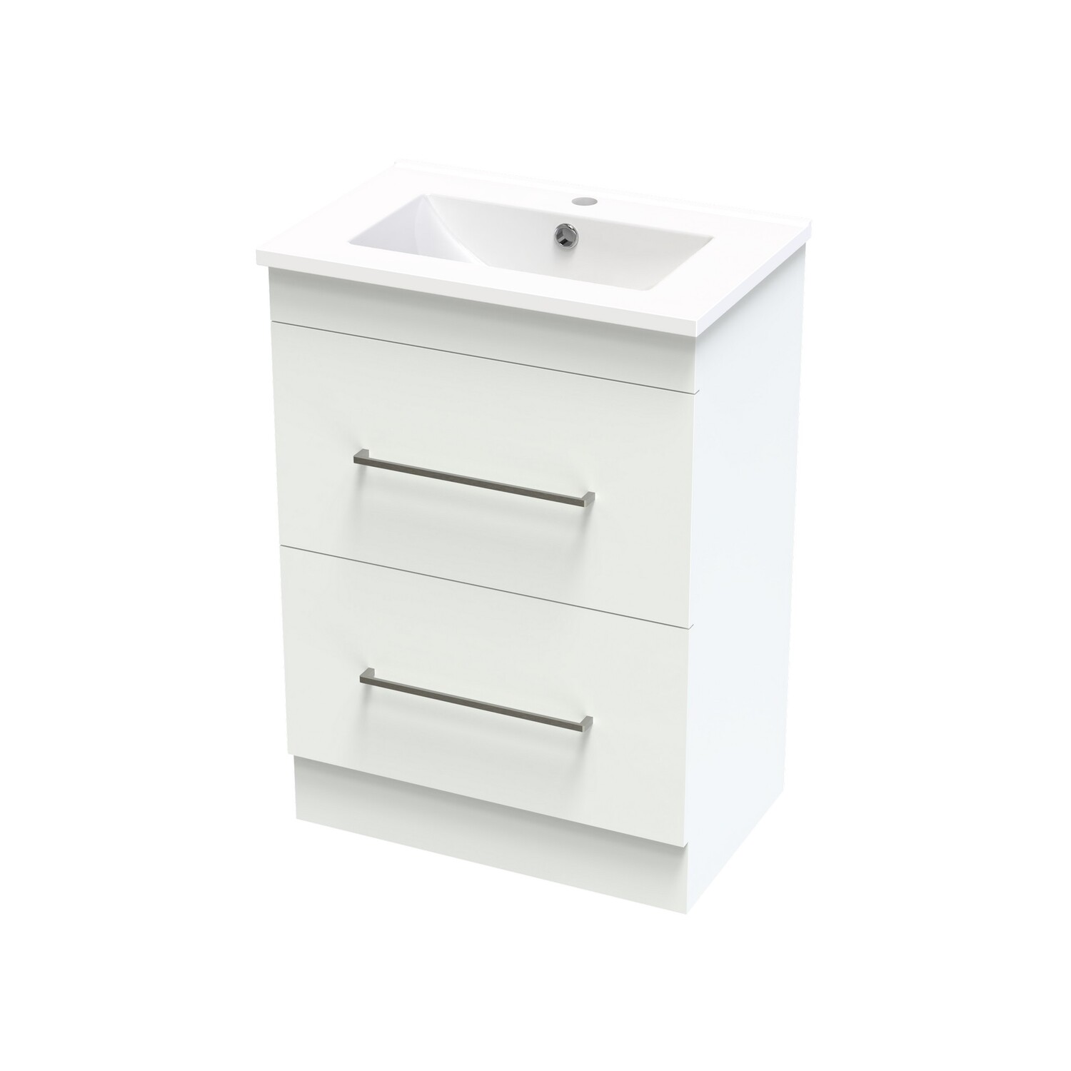 Cashmere Slim Double Drawer Floor Standing Vanity