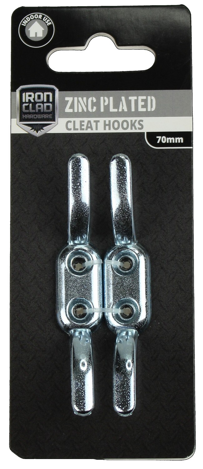 Cleat Hooks 70mm Zinc Plated