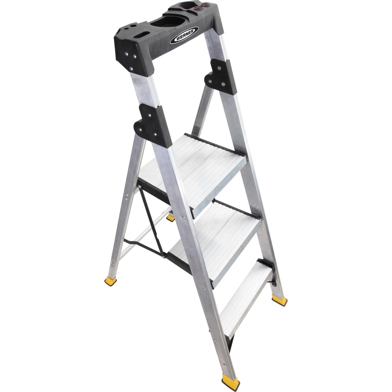 Twin Platform Step Stool Ladder 3 Step Aluminium