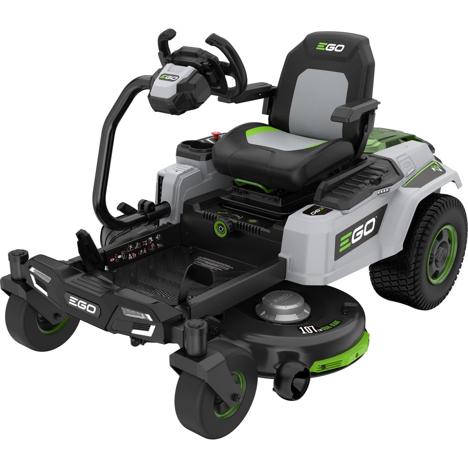 107cm (42") E-STEER™ Zero Turn Ride On Mower KIT. Includes 4 X 12.0Ah Batteries, 1600W Charger and Mulching Plug 56 Volt