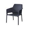 Vivid Outdoor Resin Lounge Chair with Arms Charcoal