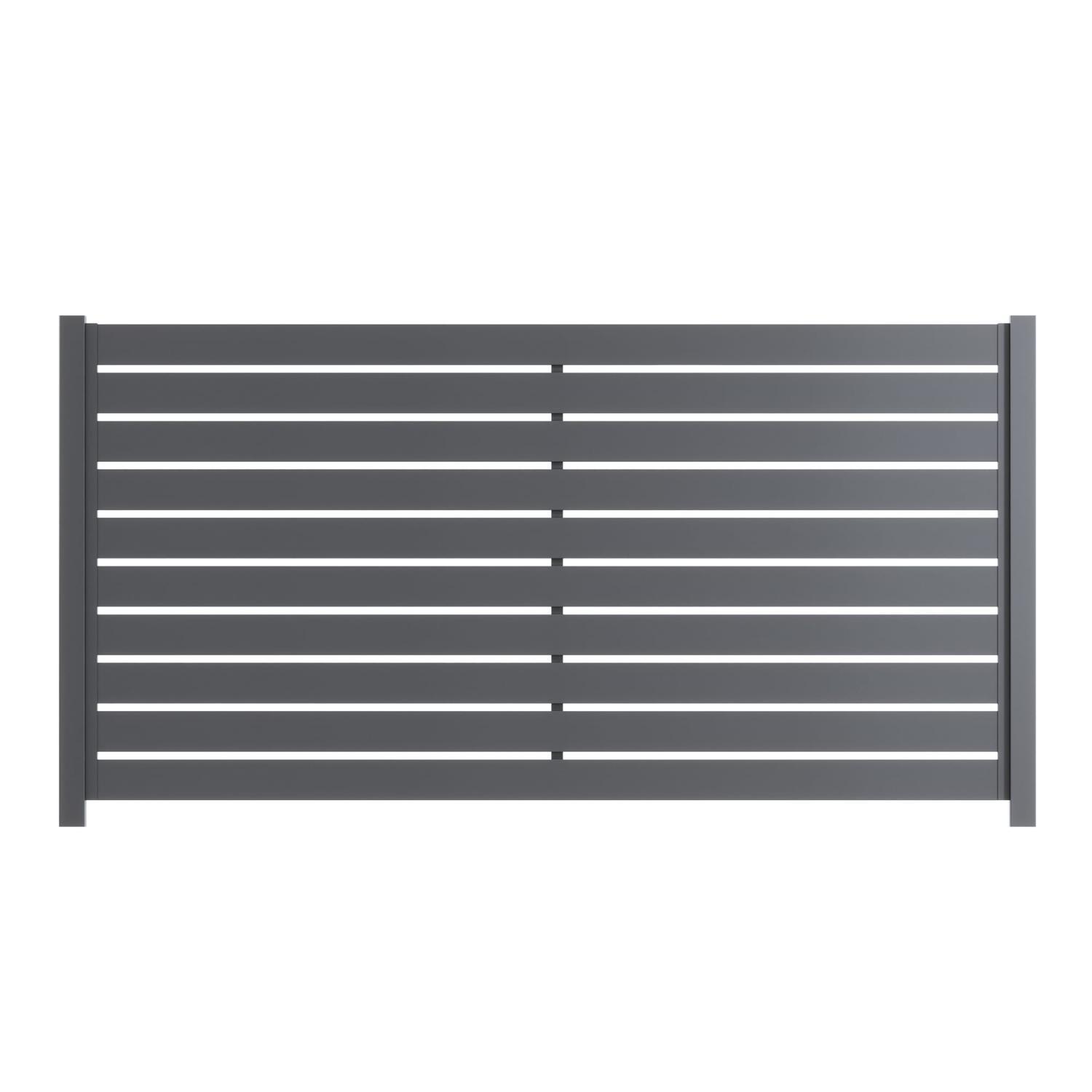 VistaWall Horizontal Slat Fence Panel H : 1200mm x W: 2400mm Thunder