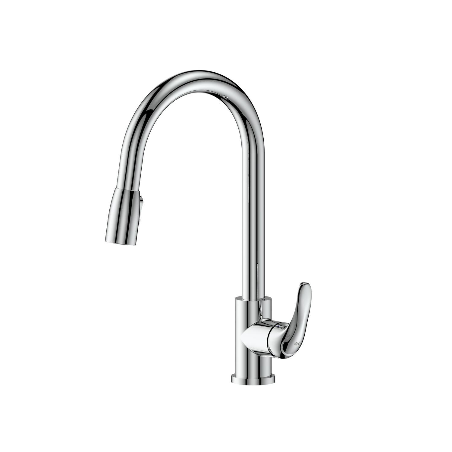 Pull Down Gooseneck Sink Mixer  Chrome
