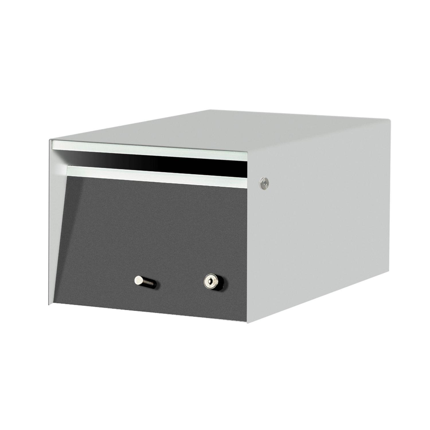 Metal Letterbox  Silver Pearl/Grey