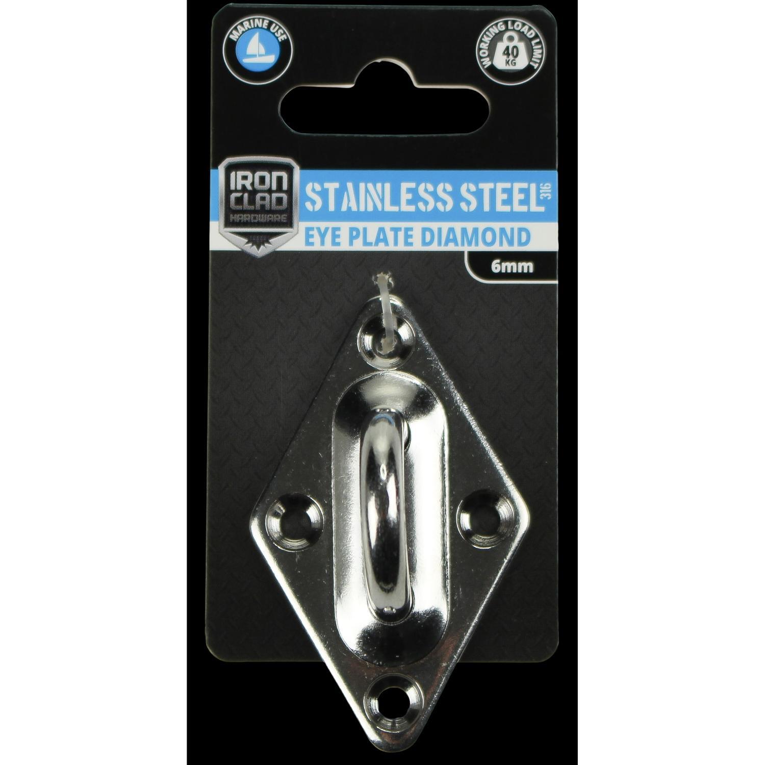 Diamond Eye Plate 6mm Stainless Steel 316