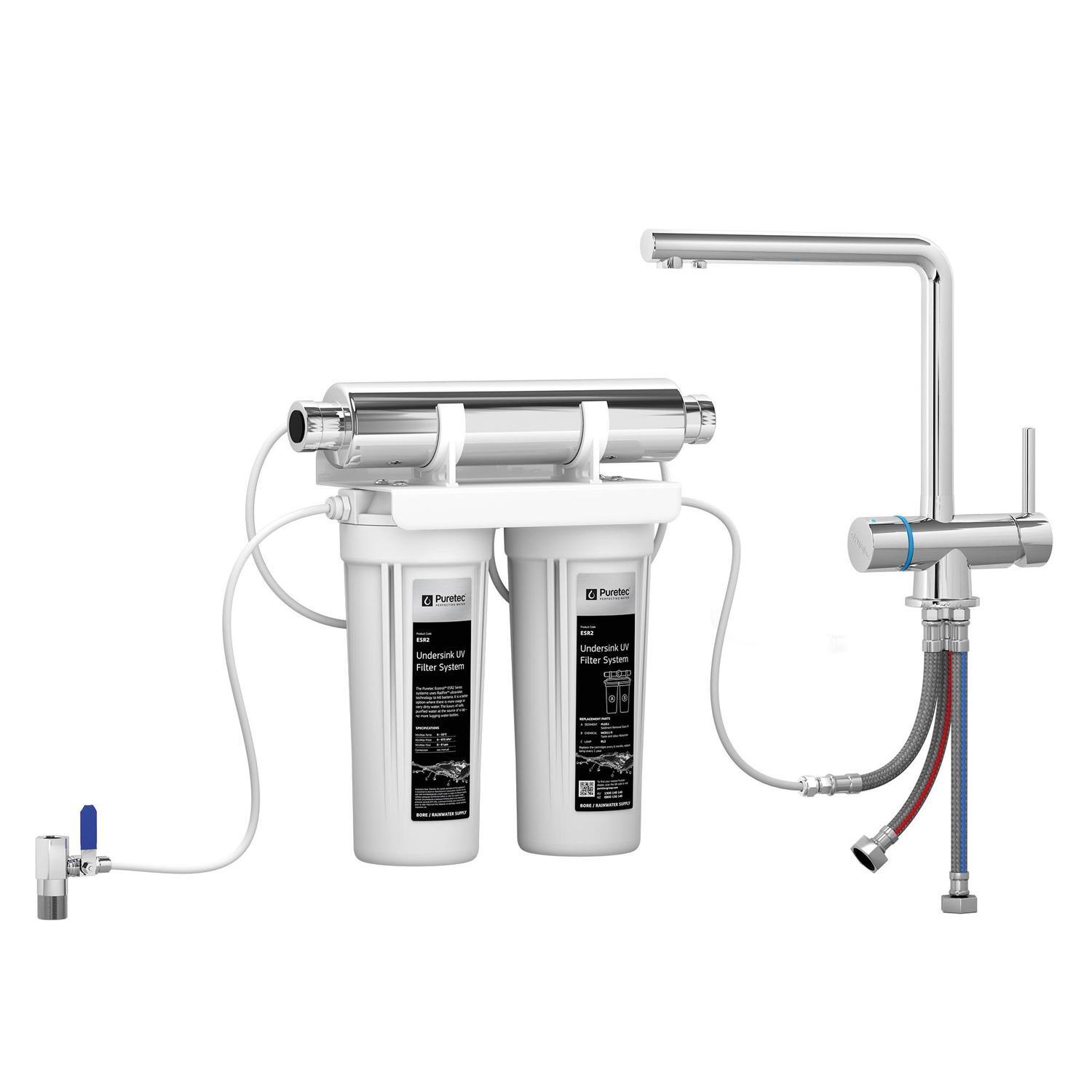 Dual T6 UV Water Filter Kit  Chrome