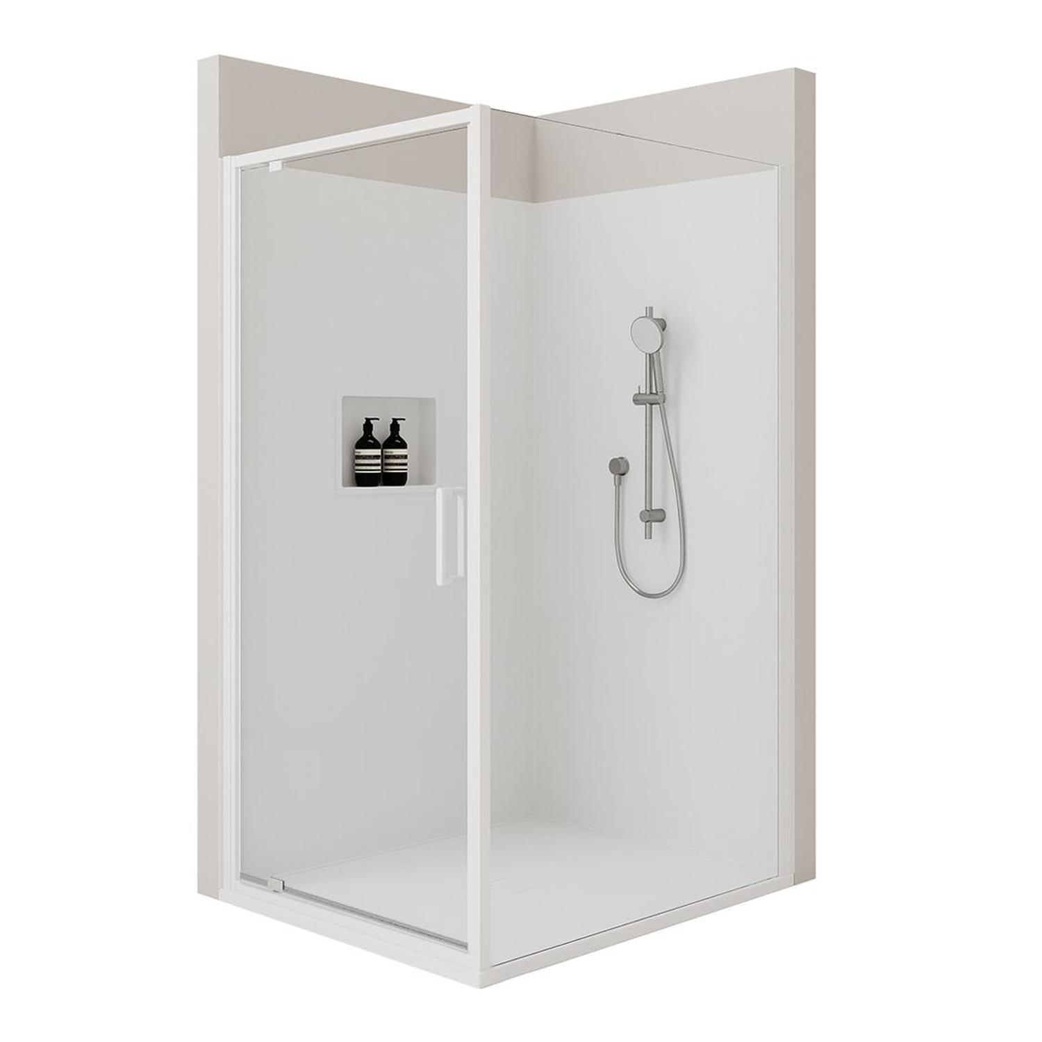 Shower Package With Hinged Screens & White Base