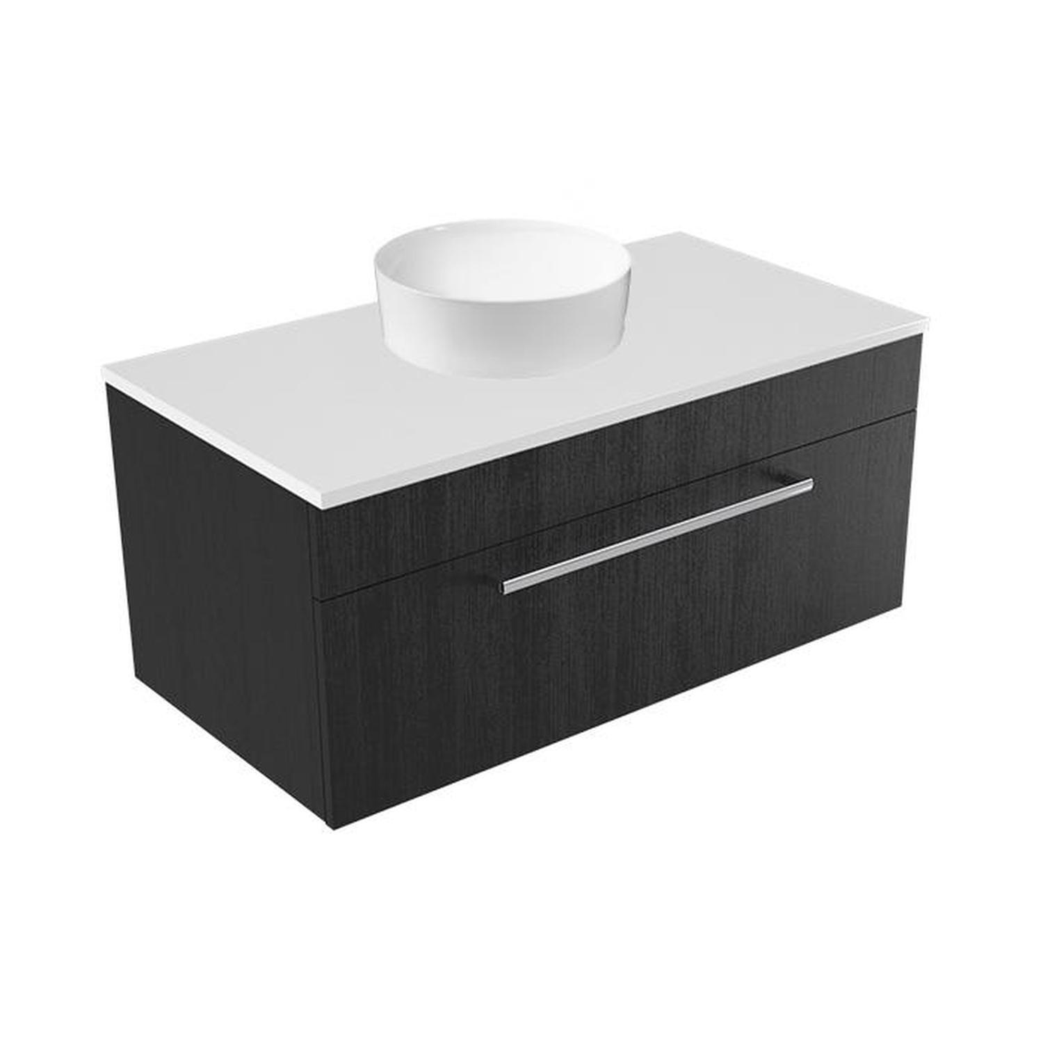 Calais Wall Vanity 900mm Black