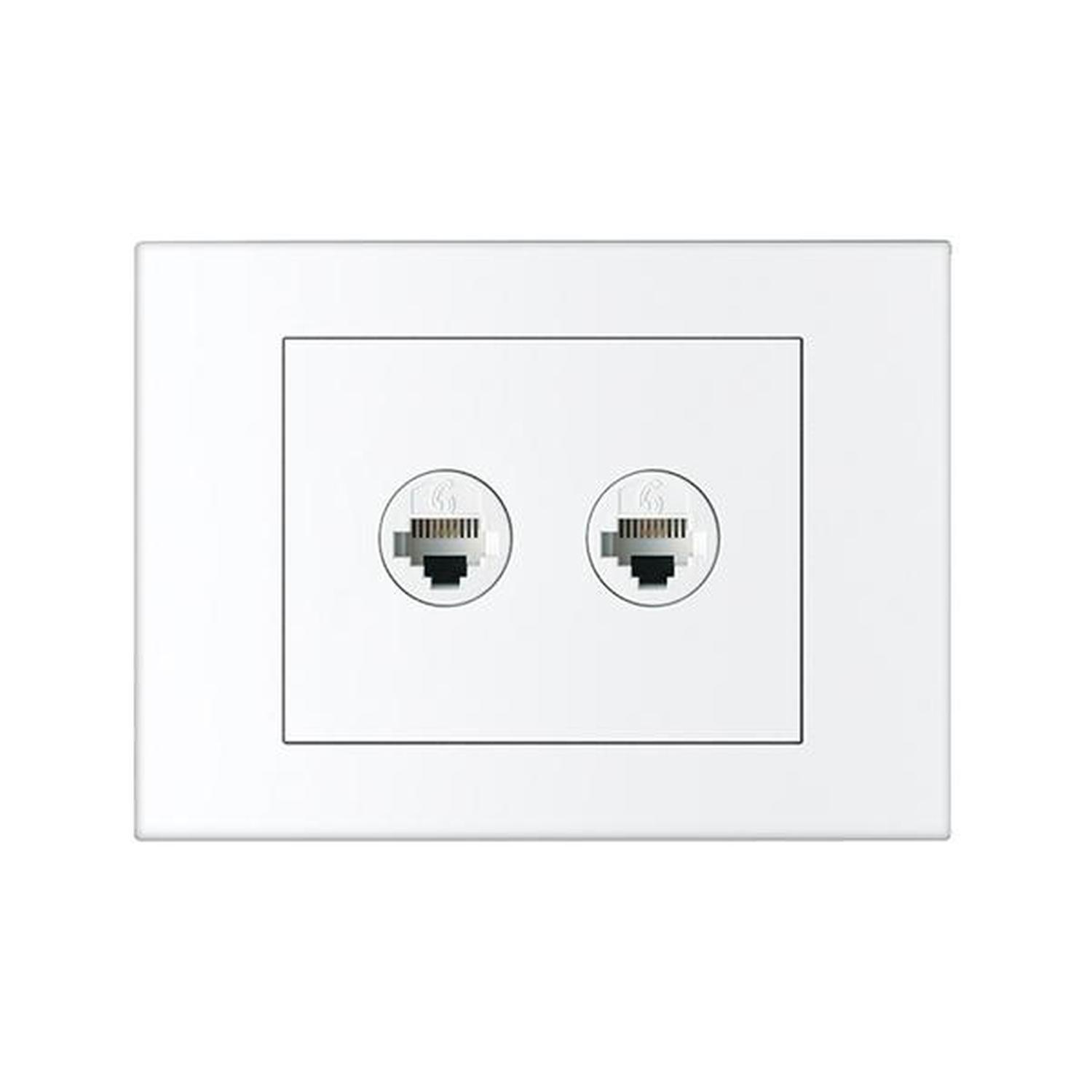 Vivo 2 Gang RJ45 Cat6 Horizontal Outlet