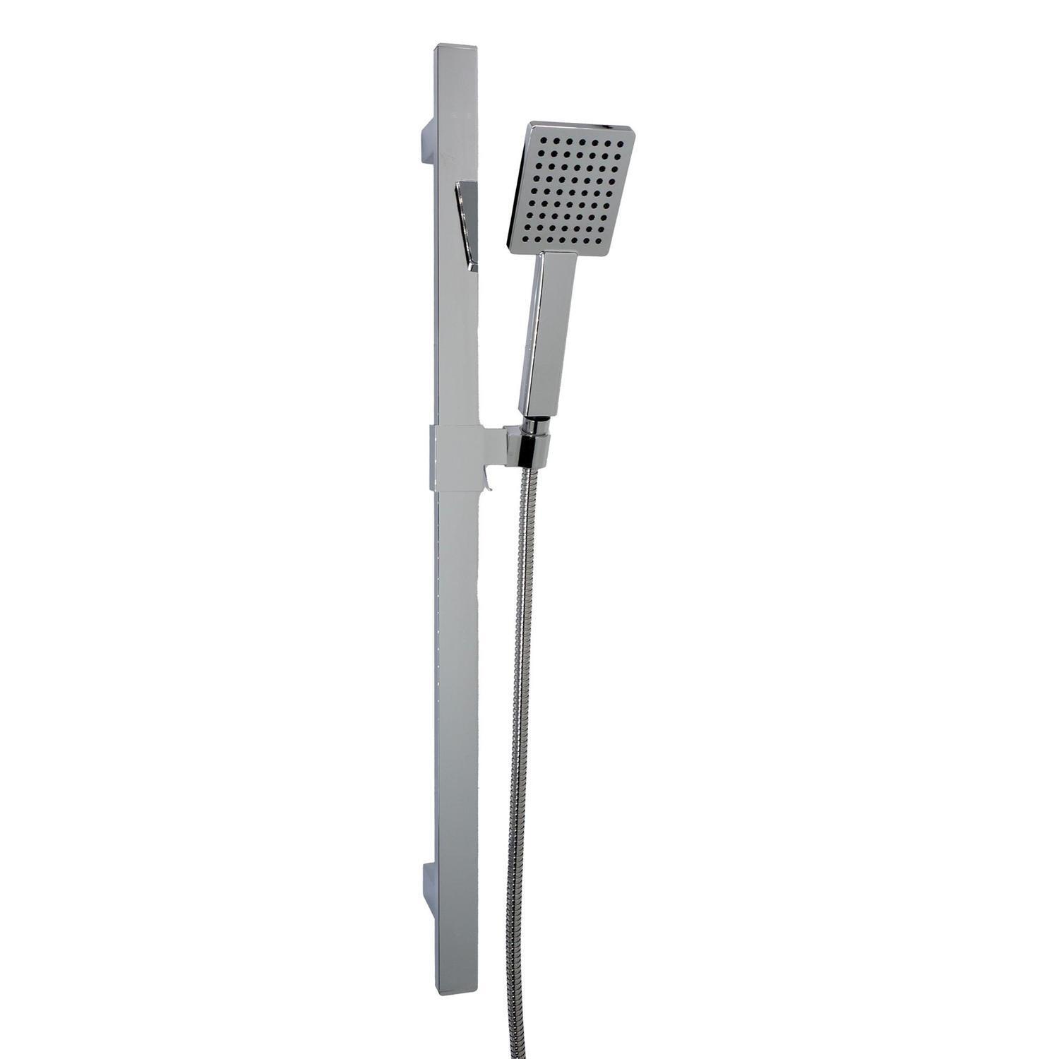 Square Shower Rail  Chrome