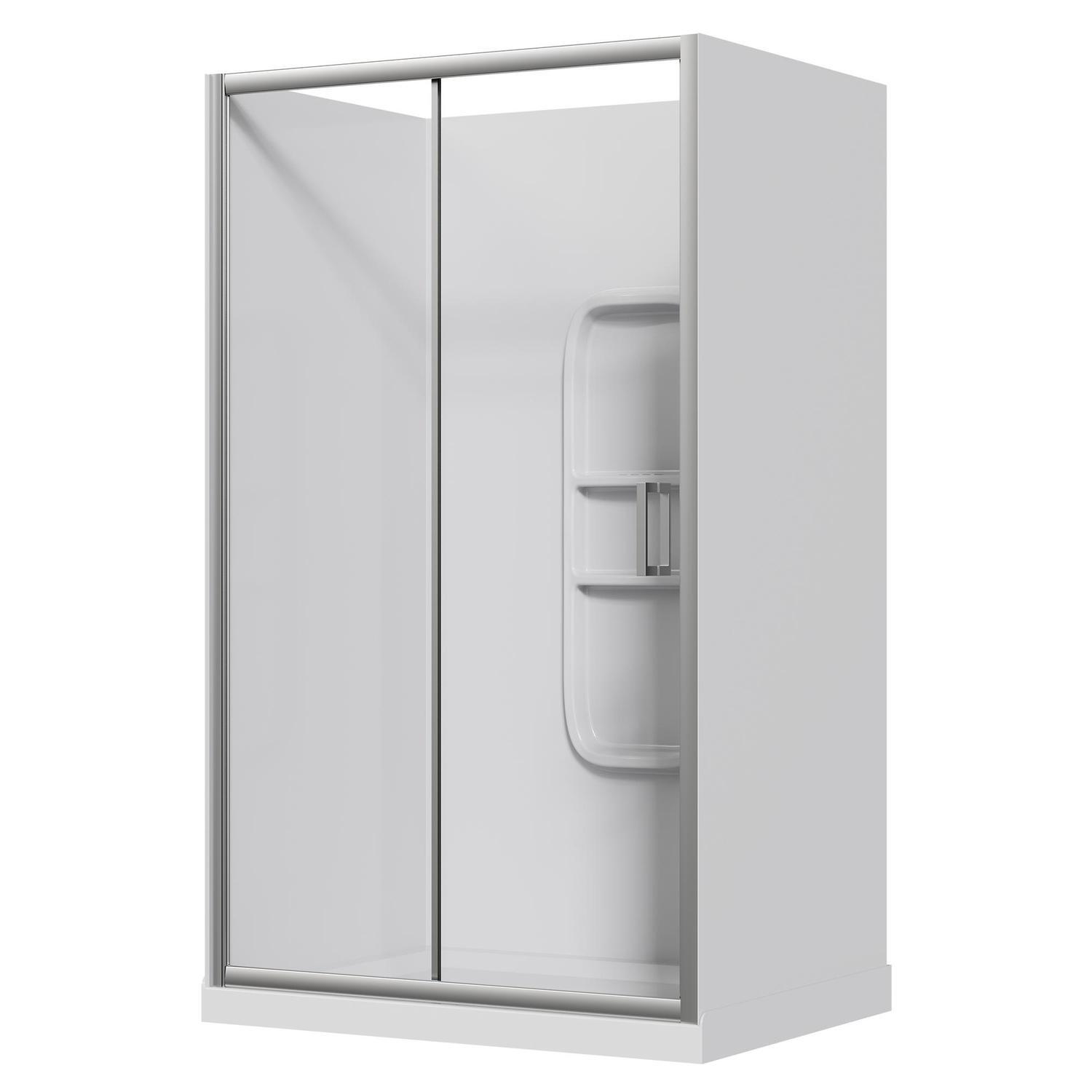 Alcove Side Mould Acrylic Shower 1200 x 900 x 2015mm Chrome