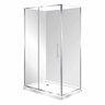 Capricorn Square Shower Flat Wall Left Hand Tray with 2 Panel Sliding Door