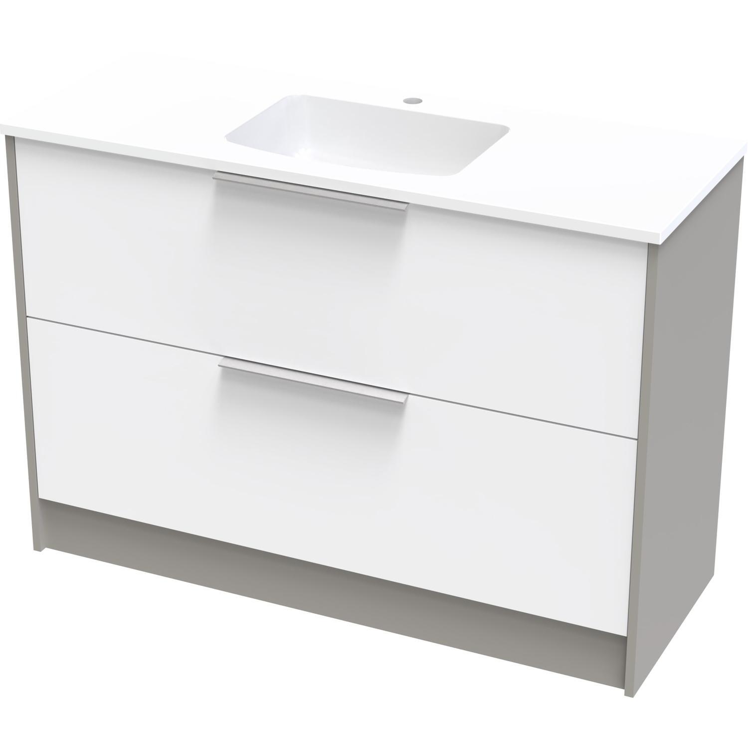 Nikau Grove 1200 Double Drawer Floor Ultra Gloss White/Colour