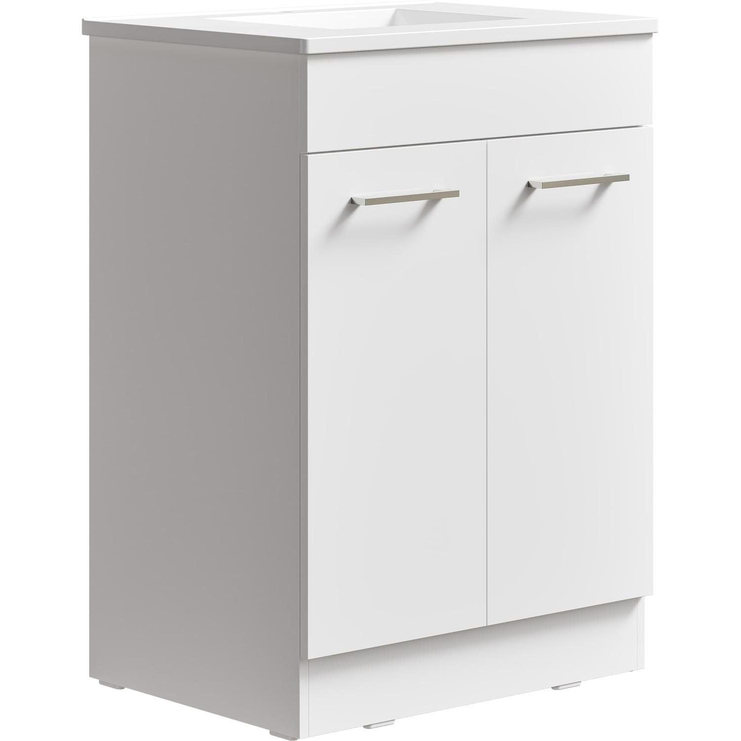 Thin Butler Floor Standing Vanity 600mm Gloss White