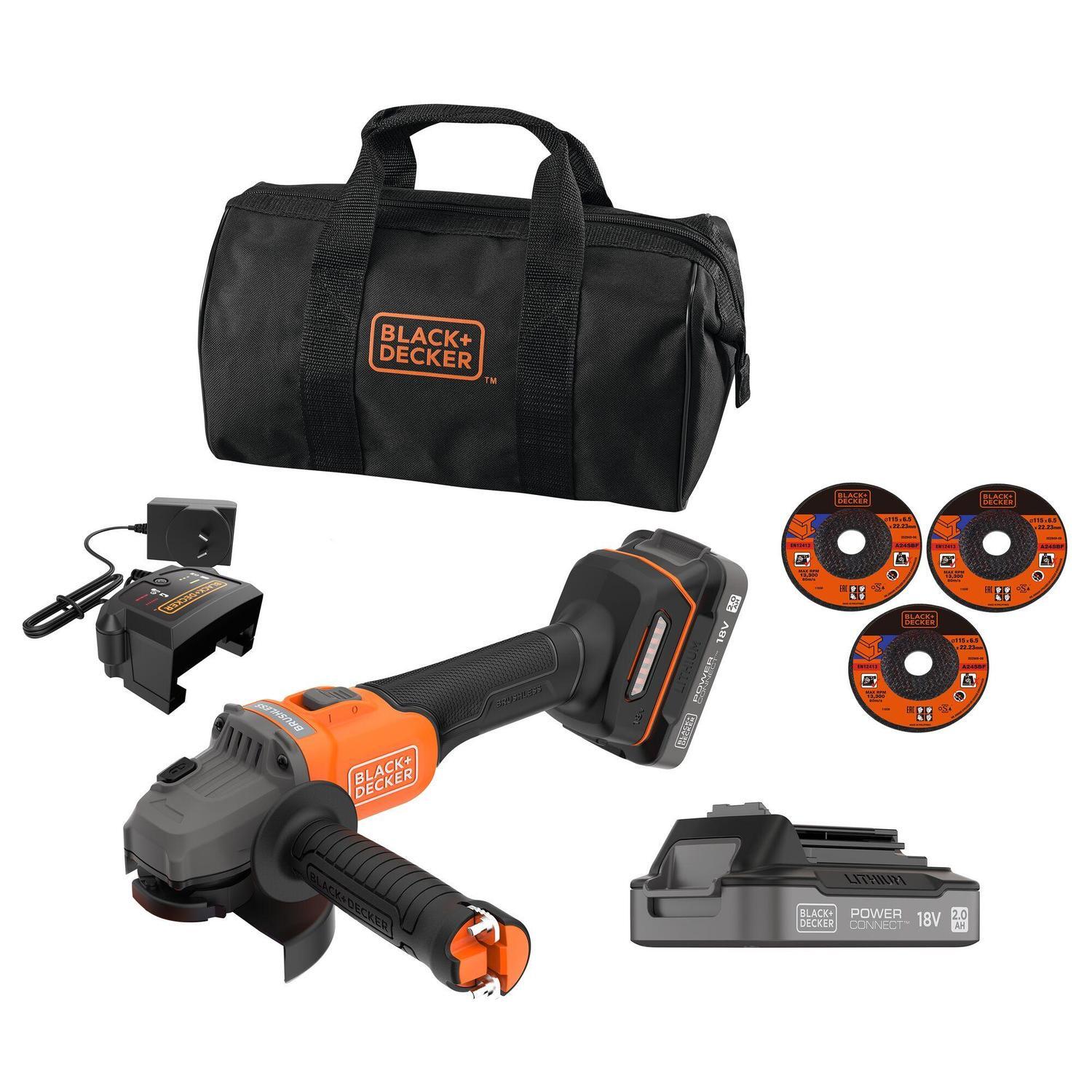 18V POWERCONNECT 115mm Angle Grinder Kit