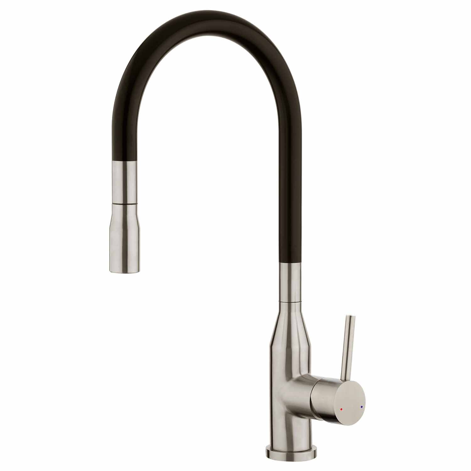 Minimal Black Spout Pulldown Sink Mixer