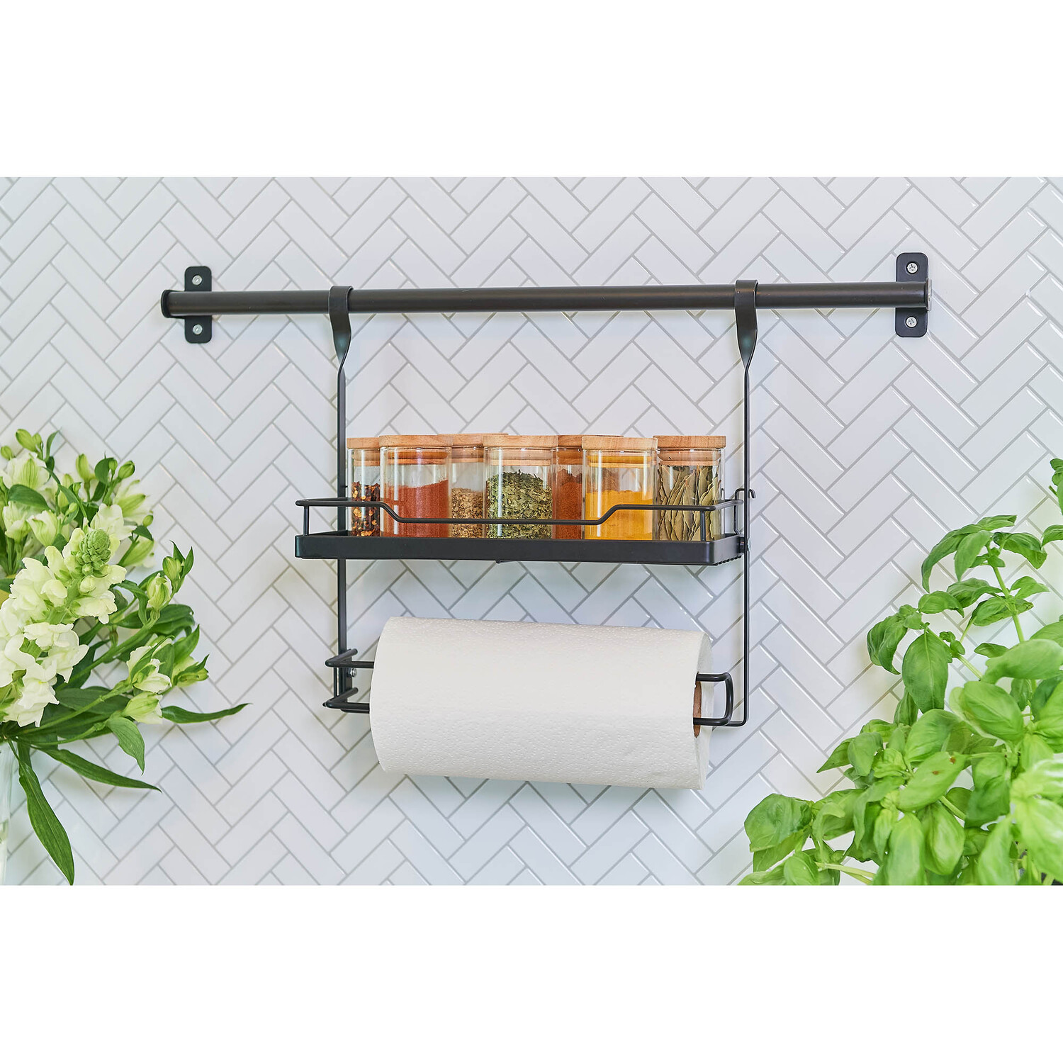 Hanging Paper Towel Holder Black