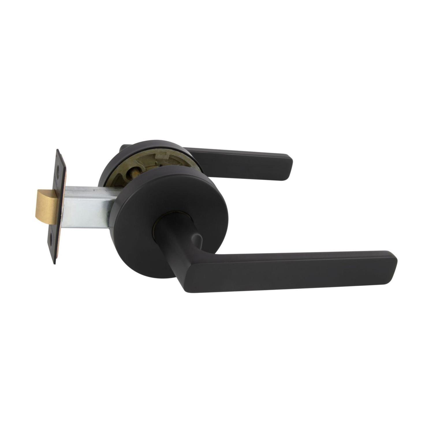 Medio Plus Series Rivera Passage Lever Set with QuickFix Matte Black
