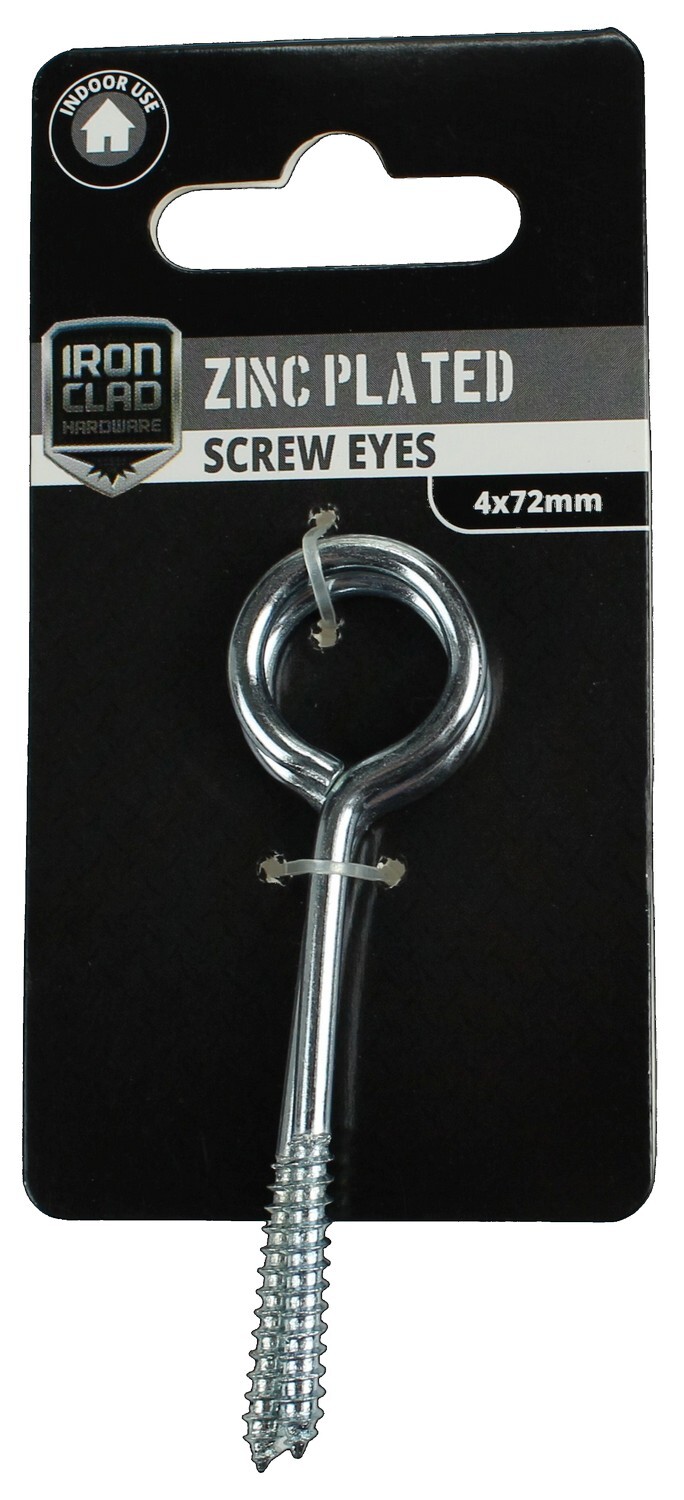 Screw Eye 4x72mm Zinc Plated
