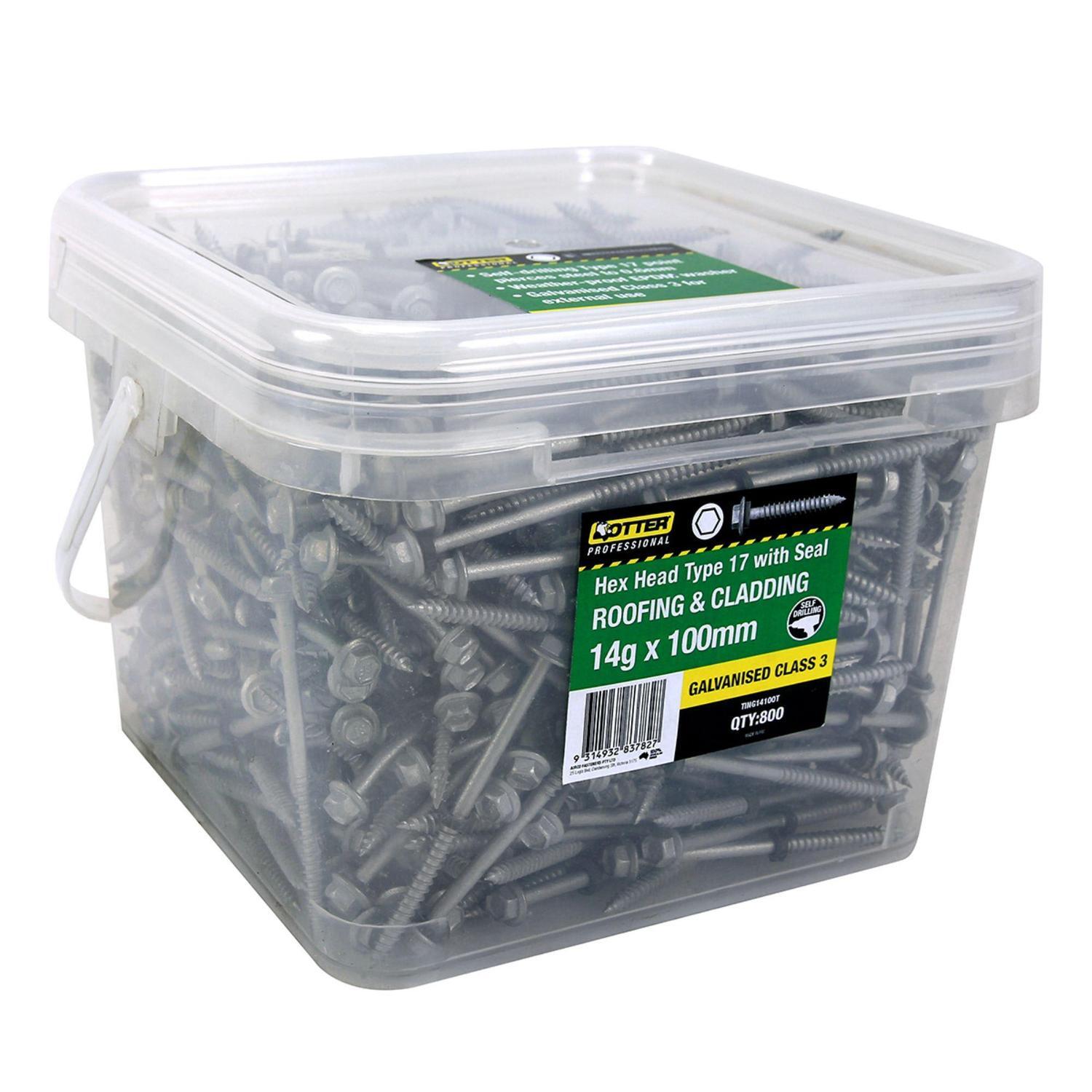 Roofing & Cladding Timber Screws 14g x 100mm Pack of 800 Galvanised